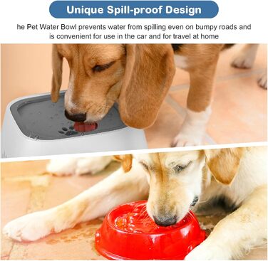 Тротуар для собак 1.5L, анти-розливання, для подорожей, годівниця для води для собак, для дому та авто
