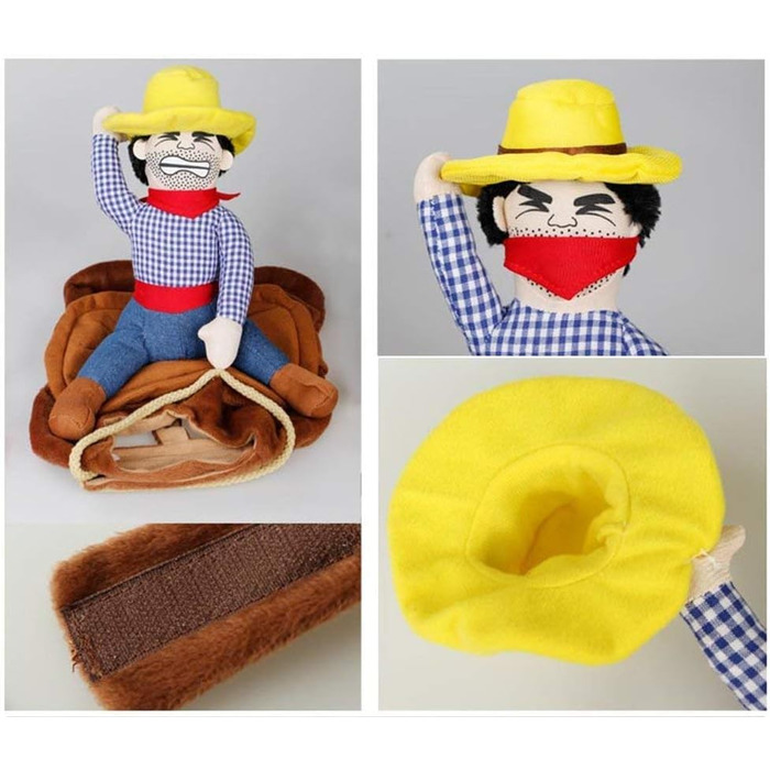 Костюм ковбоя для собак iSMARTEN, костюм лицаря з капелюхом, костюм для домашніх тварин на Halloween, розмір S