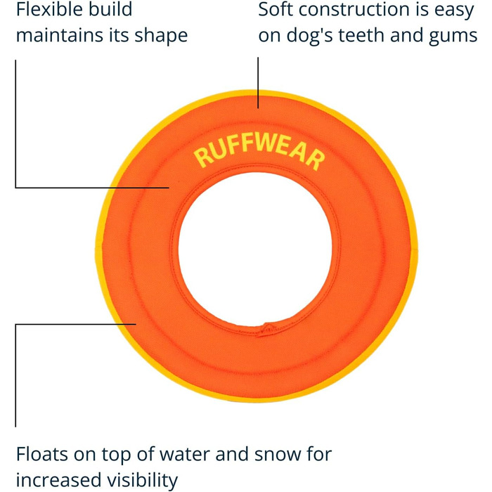 Фрізбі Ruffwear Hydro Plane для собак, помаранчевий, L, 30,5 см