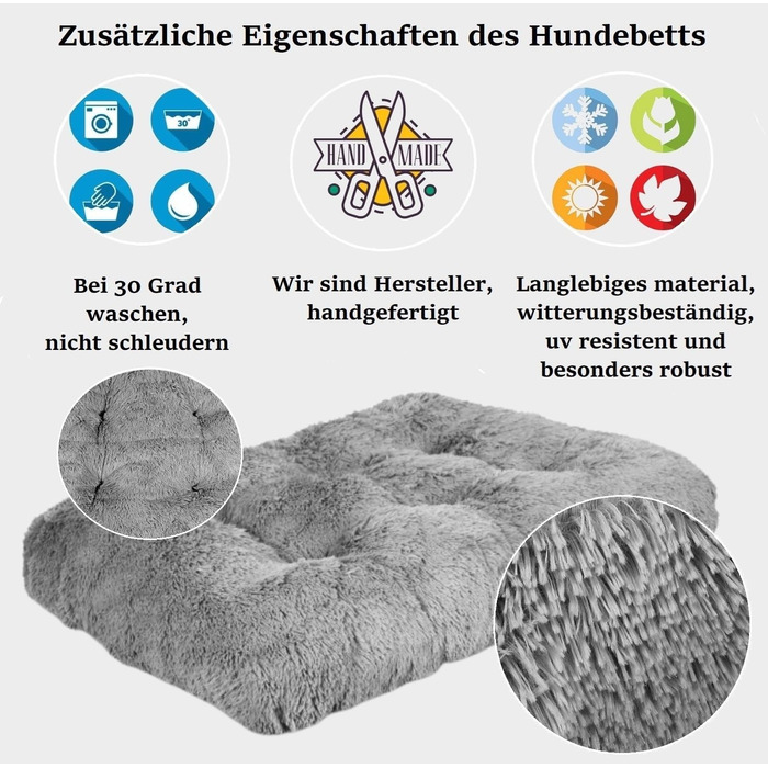 Крісло-ліжко для собак середніх порід King Dog, 80x60 см, сіре. М'яке, комфортне, з антиковзною підкладкою.