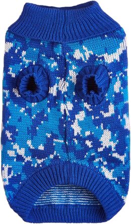 Світер для собак Jecikelon, камуфляж, рогалик, теплий, для маленьких собак та котів, розмір L, зелений