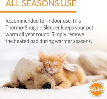K&H Pet Products електричне ліжко для собак для дому, термоковдра знімна, водонепроникна, зігріваюча подушка, заспокійливе ліжко для домашніх тварин, придатне для прання в машинці