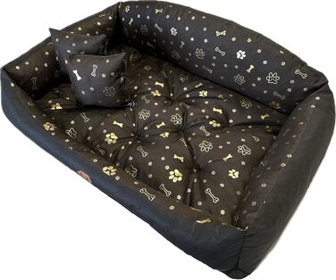 Ортопедичне собаче ліжко з можливістю прання, собачий лежак/софа/корзина для великих собак S-XXL, персоналізація з ім'ям та золотими лапами
