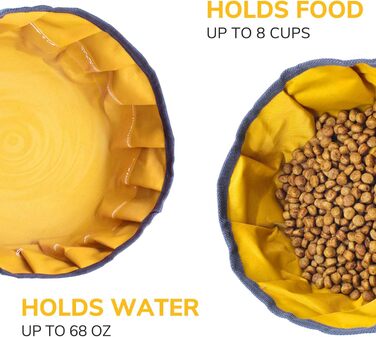 Набір мисок для собак LumoLeaf: 2 шт. (2L + 2.4L) - портативні, складні, для подорожей