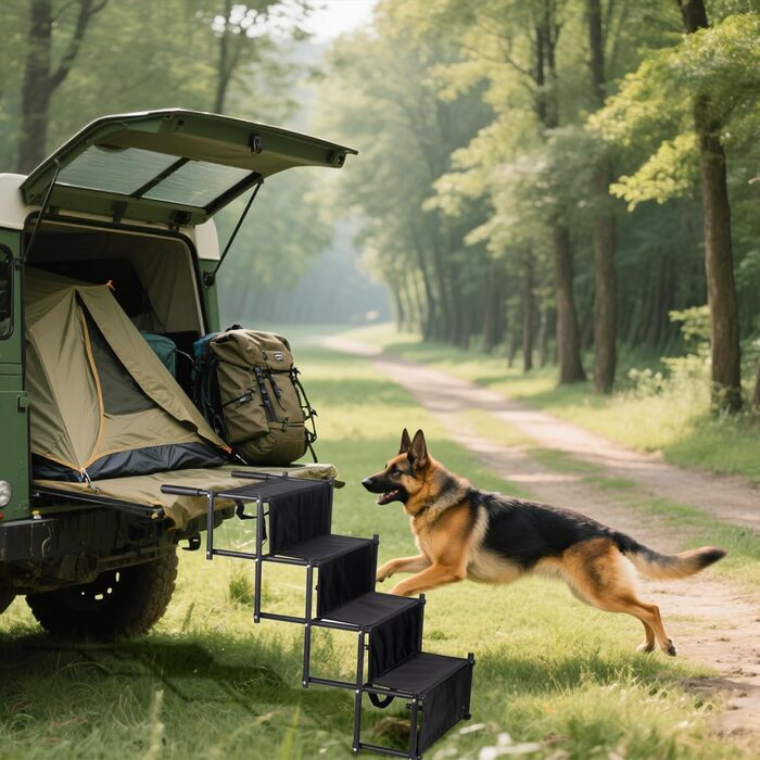 Східці для собак PiuPet - складані, для великих та маленьких собак, водонепроникні, з ПВХ, для безпечного та комфортного підйому в авто