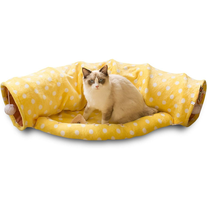 PETCUTE тунель-ліжко для котів, складаний ігровий тунель для великих котів, з шурхотом
