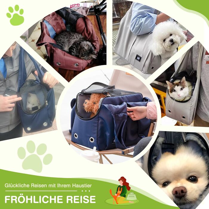 Сумка-переноска для собак та котів ALLSOPETS – легка, дихаюча, для подорожей та відпочинку (Сріблясто-сірий)