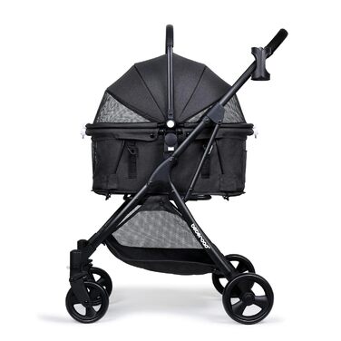 Візок для собак та котів з функцією складання, чорний. Розміри: 73 x 55 x 100 см, вантажопідйомність: 15 кг