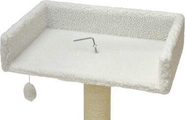Лежак для котячого дерева Nanook XXL 60x40 см, білий плюш, з подушкою