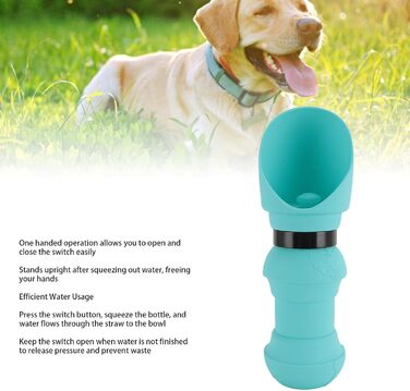 Складана пляшка для води для собак, силіконовий напійник для тварин, диспенсер для води для цуценят, дорожній напійник для собак, для прогулянок та походів (Blue)