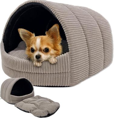 Будка для собак та котів ODOLPLUZ: комфортна, простора, 2 розміри, бежева (S)