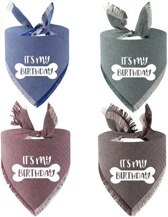 Яскравий бандана на день народження для собак, трикутник, двошаровий, для маленьких, середніх та великих собак (червоний + фруктовий зелений)