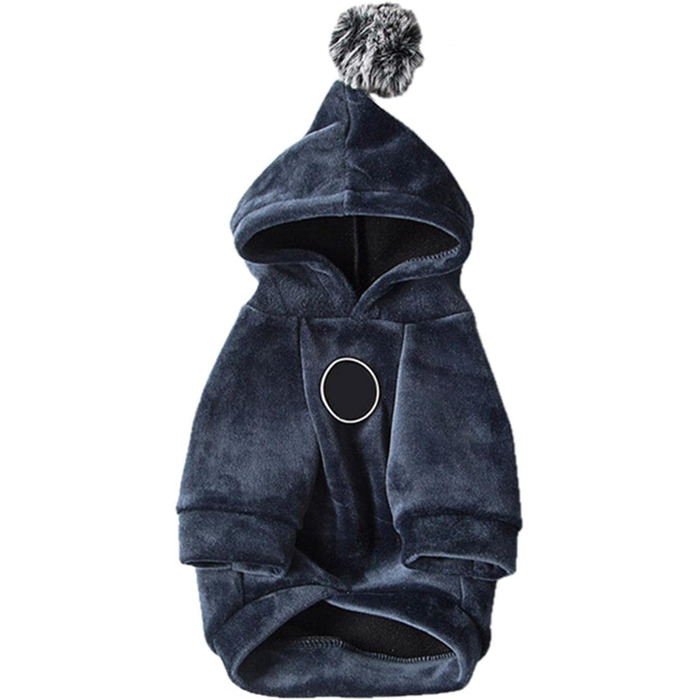 Теплий зимовий верхній одяг для собак та котів UKKO з капюшоном. М'яка тепла піджака для маленьких собак та котів, Yorkshire, Chihuahua. Піджак для домашніх тварин, XXL, блакитний.