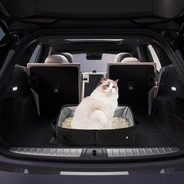 Транспортна переноска для котів з туалетом, складана переноска для котів, собак, цуценят, великих котів, дихаюча переноска з плечовим ременем