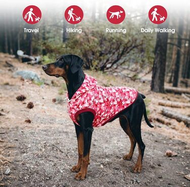 Світшот для собак IECOii, теплий зимовий пуховик з отвором для повідка та світловідбиваючими смугами, худі для собак, теплий пуловер для собак, одяг для собак, флісовий пуловер (M-4XL) 3XL, рожевий