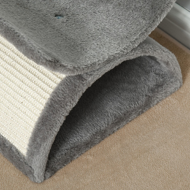 PawHut Cat tree маленьке, 43H см, до 10 кг, з лежачою поверхнею, тунель, іграшковий м'яч, сизаль, світло-сірий | Аосом