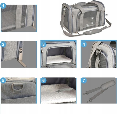 Переноска для котів та собак, сумка з плечовим ременем, 45x30x30 см, розмір M (I218)