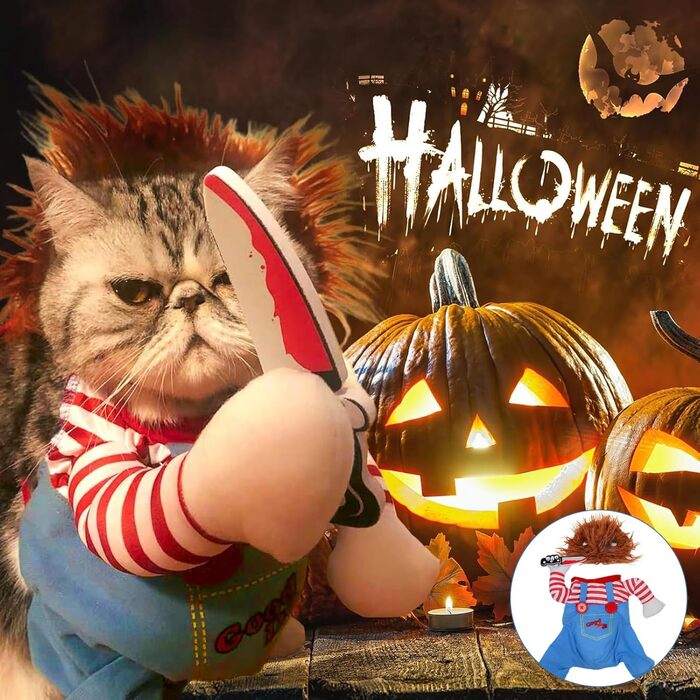 Костюм для собак на Хелловін з курткою та штучним баром, дихаючий, регульований, для свят, вечірок (S)