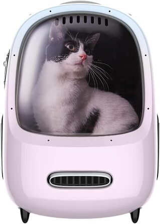 Рюкзак для собак і котів PETKIT з вентилятором та LED-підсвіткою, просторий, легкий, рожевий