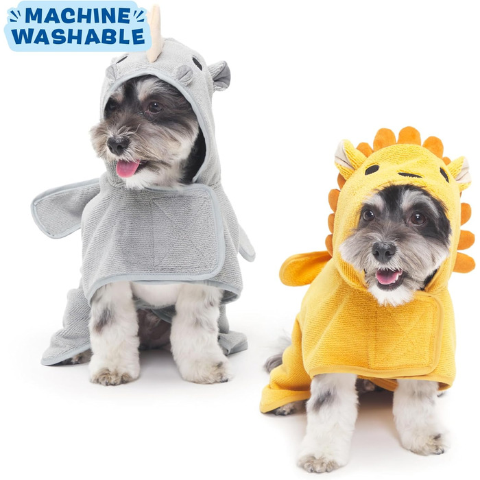 Рушник для собак BarkBox – халат, легкий, швидковисихаючий (розмір S) (Лев/Носоріг, Small)