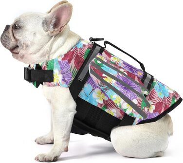 Жилет для плавання собак Petglad з дизайном крила, світловідбиваючий жилет для собак з поплавком для підборіддя, для басейну, пляжу, катання на човні, серфінгу, середніх та великих собак (Помаранчевий, XS) XS (Обхват грудей 29.5-41.9 см) (XS (Обхват груде