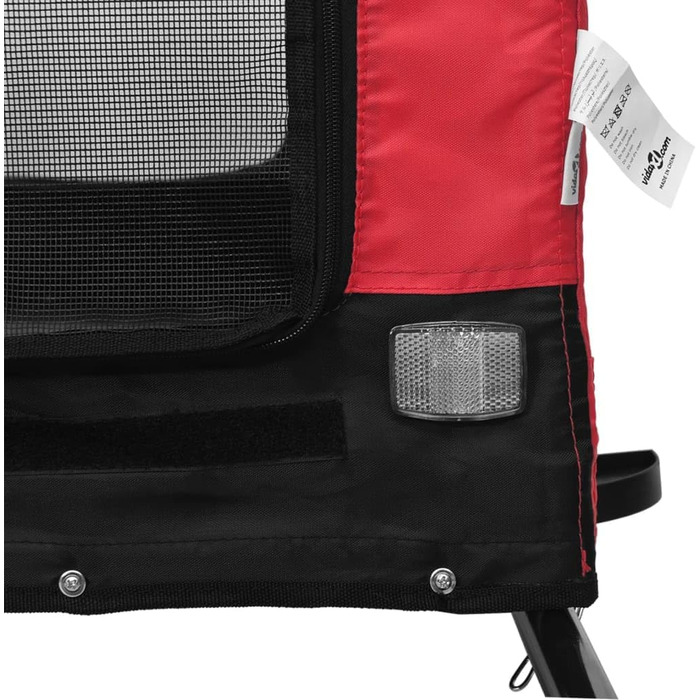 Причіп для собак Robuster на велосипед - Oxford, залізо, PVC, червоно-чорний, 134x68x74 см, для собак/кішок та багажу Model94027