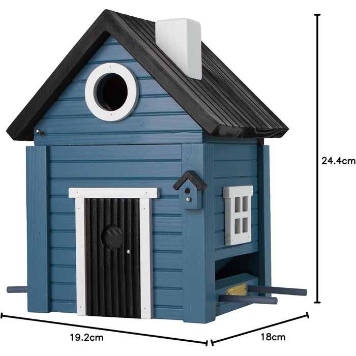 Будиночок для птахів Wildlife Garden WG118 Multiholk Blaues Haus – дерев'яна комбінована годівниця та гніздівля
