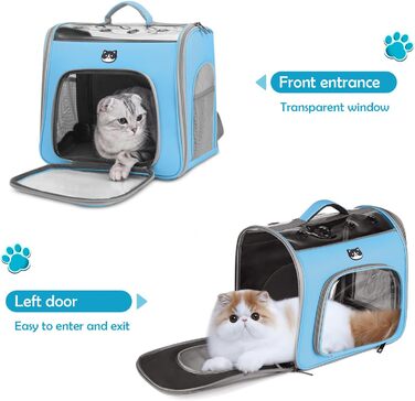 ALLSOPETS рюкзак для котів і собак, складаний, з переднім входом і дихаючою сіткою, для подорожей, прогулянок, синій
