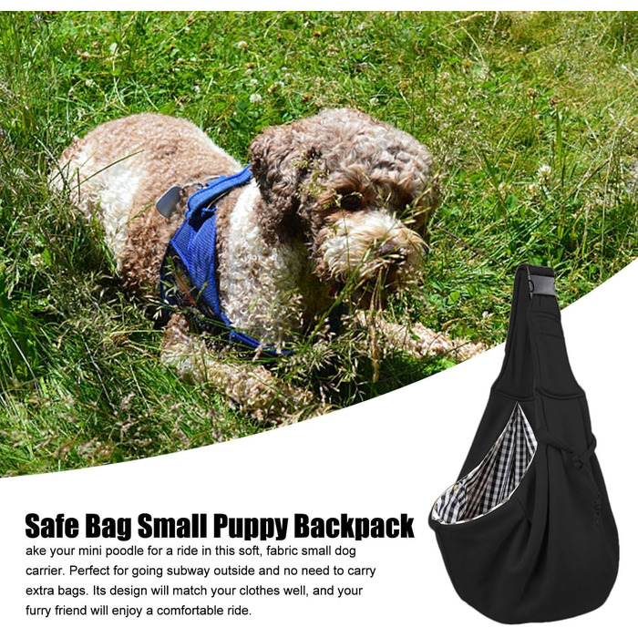 Сумка-переноска для собак, котів та тваблин, чорна, з регульованим ремінцем, дихаюча, для подорожей