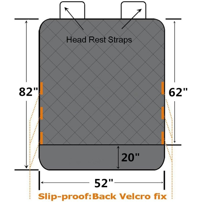 Чохол на сидіння для собак XL, чорний - універсальний, нековзний, водовідштовхуючий, для автомобілів, SUV, пікапів, Jeep, Vans