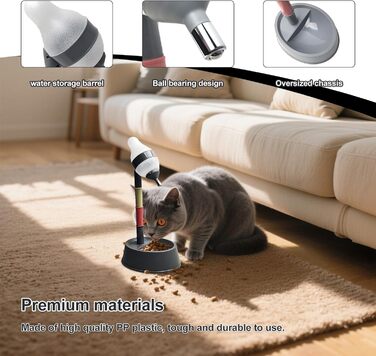 Автоматичний диспенсер для води iFCOW для котів та собак, регульована висота, знімний стрижень, автоматичне годування