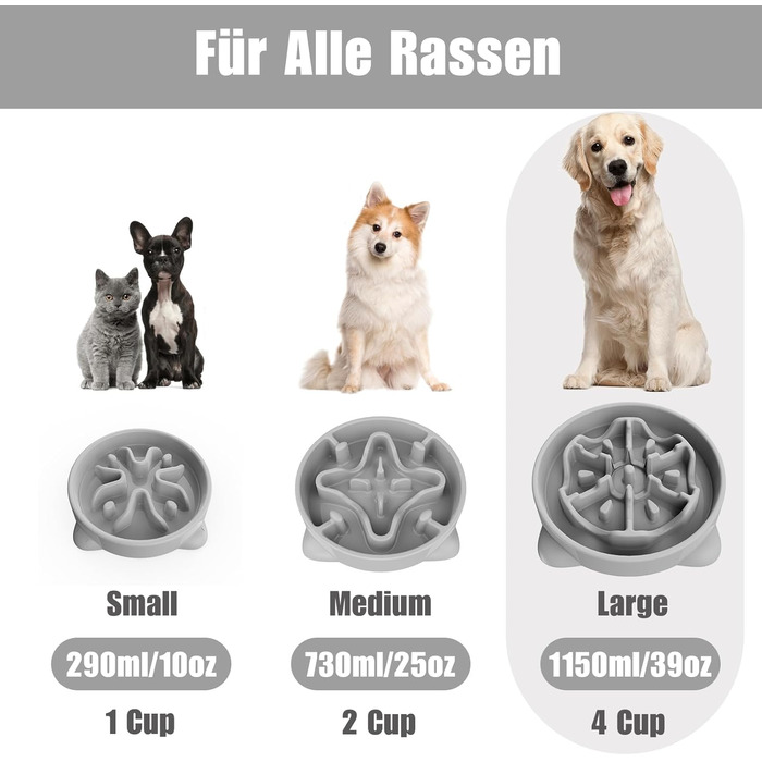 Антишлінковий напувалка для собак великих порід, 27.1 см, сірий колір. Напувалка для собак середніх та великих порід.