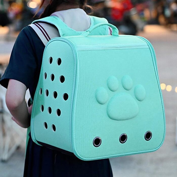 Транспортер для кошенят та цуценят: легка, дихаюча переноска для котів та собак, блакитна