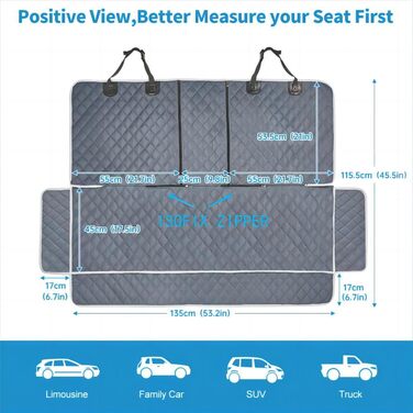 Водонепроникний килимок для собак у багажник автомобіля ANOSOSPECIAL - універсальний захист для багажника, для легкових автомобілів, позашляховиків, вантажівок (сірий, Large)