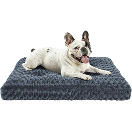Homaxy Лежанка для собак великих порід, ортопедична, м'яка, з антиковзною основою, 74x54x7 см, темно-сіра