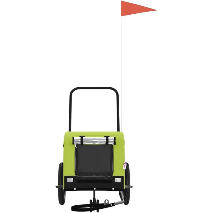 Причіп для велосипеда, переноска для собак, зелено-чорний, Oxford-тканина, сталь, 94018