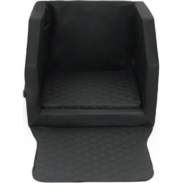 Автоматичне ліжко для собак у вигляді автомобіля, ліжко для собак на заднє сидіння, фіксація ременями безпеки, 55x70 см, чорно-біле