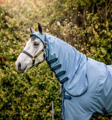 Протикомарна накидка для лошадей Horseware Amigo Ripstop Hoody, 155 см, Azure Blue/Navy & Electric Blue