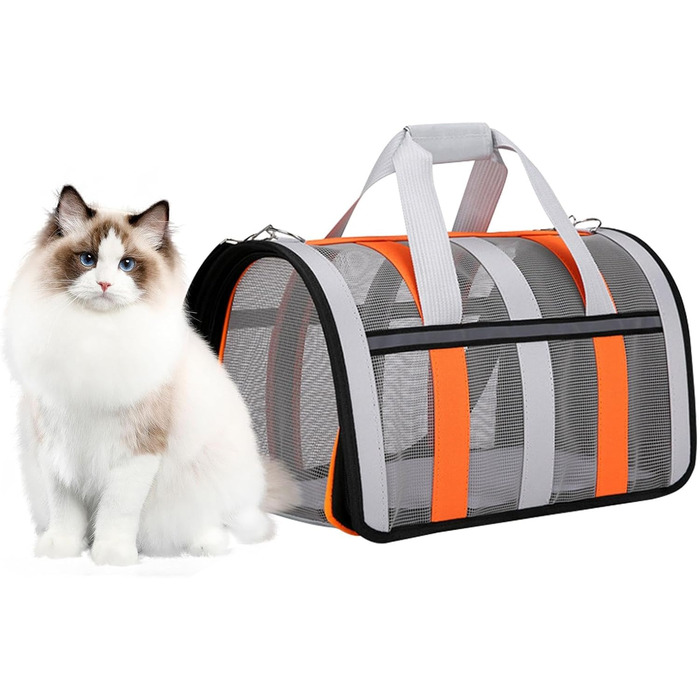 Сумка-переноска для собак, складана, легка, стильна, для подорожей та перельотів, 52 x 35 x 4 см