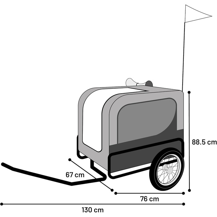 Причіп для велосипеда Flamingo Tybalt, зелений – 76 x 57 x 65,5 см, підходить для електровелосипедів, з відбивачами, практичний, довговічний та стильний