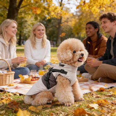 Водонепроникний зимовий одяг для собак, тепла куртка для собак, одяг для собак маленьких, середніх та великих порід, водонепроникний пуловер з безпечними світловідбиваючими смугами (Абрикосовий, M)