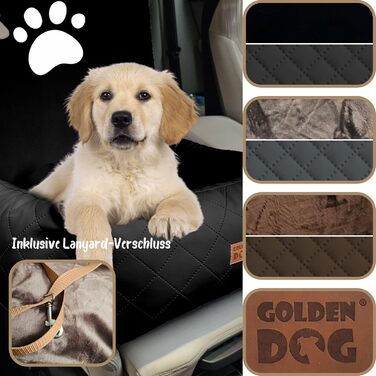 Автомобільний лежак для собак Golden Dog - переноска-коробка з кріпленням на ремінь безпеки, 73 x 56 см, колір коричневий