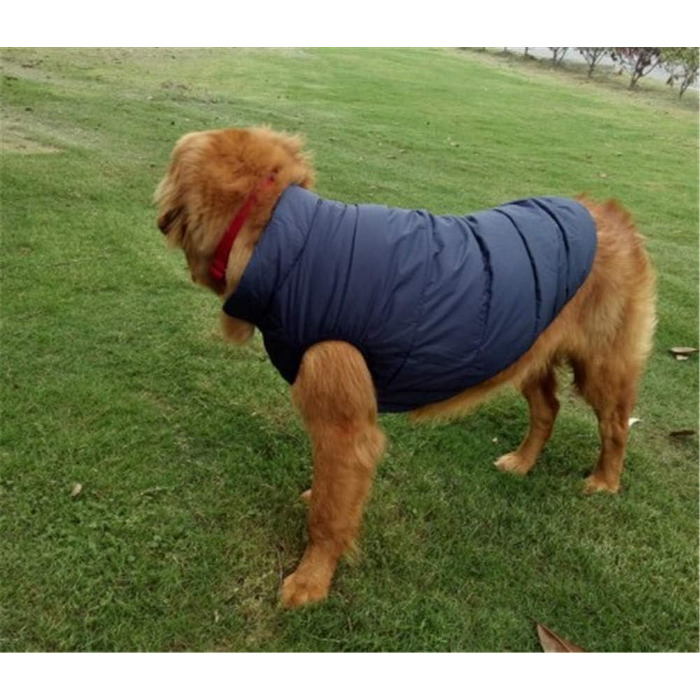MISSMAO Теплий зимовий одяг для собак - флісова куртка з підкладкою, світловідбиваюча, для легкості одягання та зняття (S, Marine)