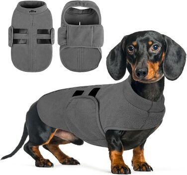 Пуловер для собак Queenmore з флісу, теплий зимовий одяг для маленьких порід (Йоркширський тер'єр, Пудель, Померанський шпіц), сірий, розмір S