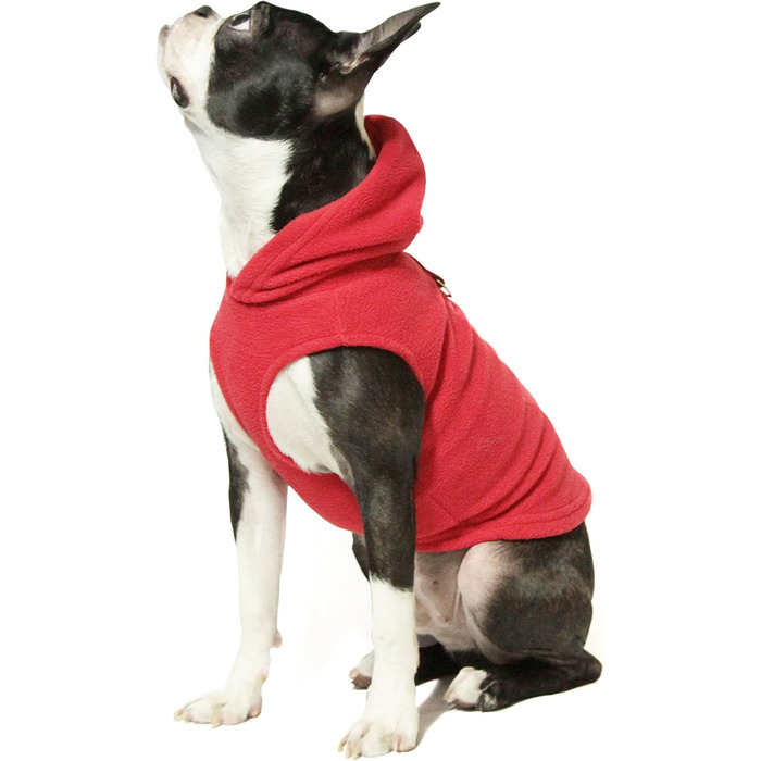 Тепла жилетка Gooby для собак, флісова куртка з кільцем для повідка, червона, XS (4 фунти)