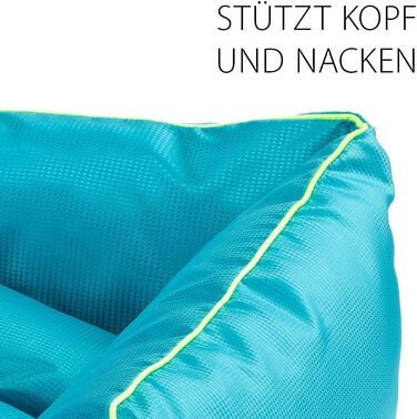 Ортопедичний лежак для собак великих порід Ferplast: водонепроникний, знімний чохол, 110 x 70 x 8 см, сірий/блакитний