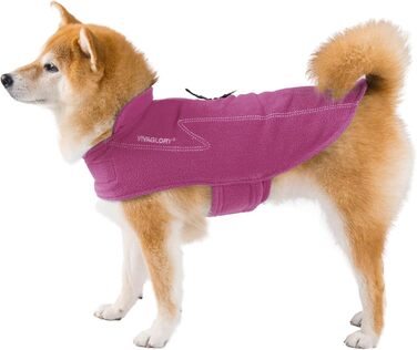 Тепла куртка VIVAGLORY Cozywrap для собак, фіолетовий, XS (обхват грудей 38-48 см), з застібкою-липучкою та отвором для повідка, флісова, з регулюванням, світловідбиваюча