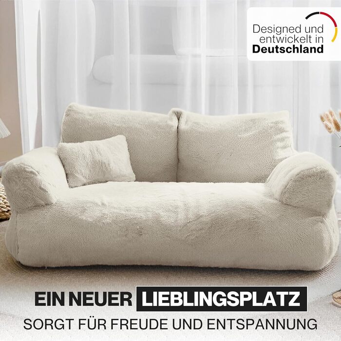 Кігтеточка-софа для котів та собак Noviclass Simba, 70x48 см, з міні-подушкою, знімний чохол (кремовий)