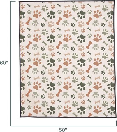 Килимок для тварин для дому та вулиці 127 x 152,4 см, зручний, водонепроникний, для пікніків та подорожей, складаний, зелений/коричневий