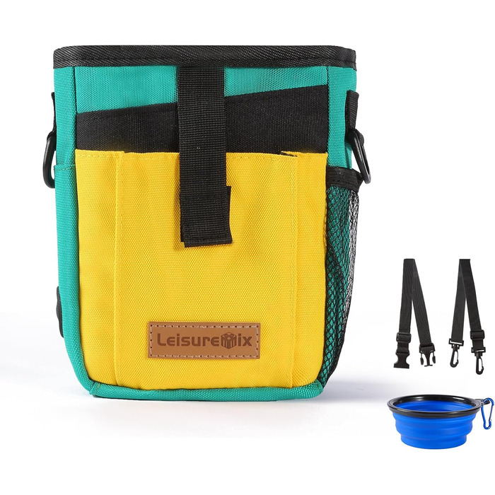 Сумка для ласощів для собак Leckerlitasche, поясна сумка для прогулянок, водонепроникна, чорна та зелена (зелена та жовта)